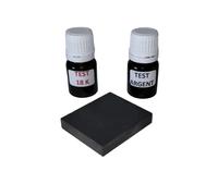 Kit 2 flacons à spatule test bijoux testeur pour l' or 18 K et l' argent prêt à l'emploi avec pierre de touche + notice offerte port offert