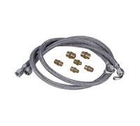 Kit 2 flexibles fioul universel 1/4, 3/8 plus 6 raccords