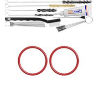 KIT 2 JOINTS ENTRETIEN DIFFUSEUR GROUPE PISTON BLOC DE CHAUFFAGE MACHINE À CAFÉ REMPLACEMENT COMPATIBLE AVEC DELONGHI AEG PHILIPS ETC… (BROSSE XXL)