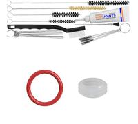 KIT 2 JOINTS ENTRETIEN POUR RÉSERVOIR D'EAU MACHINE A CAFÉ REMPLACEMENT COMPATIBLE AVEC DELONGHI EABI EAM ECA ESAM PHILIPS HD 5720 5730 AEG CAFFE GRANDE & CAFFE SILENZIO ETC… (BROSSE XXL)