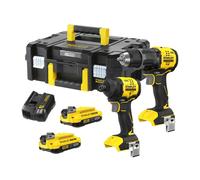 Kit 2 outils 18V - Perceuse visseuse à perc., Visseuse à impact , 2 bat. 2 Ah en mallette Pro-Stack V20 - STANLEY POWERTOOLS - SFMCK201D2T-QW