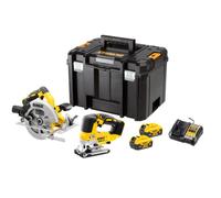 Pack outil sans fil - scie sauteuse + scie circulaire - DEWALT - avec 2 batterie 18V 5.0Ah - chargeur - TSTACK - DCK2012P2T-QW