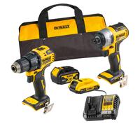 Kit 2 Outils Perceuse Visseuse DCD708 + Visseuse à Chocs DCF787 - DEWALT - avec 2 batteries 18V 2Ah et 4Ah + Chargeur + Sac- DCK2078MDR-QW