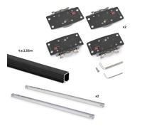 Kit 2 portes coulissantes bois - rails 2,35 m encastrés - Flow 2 - noir EMUCA