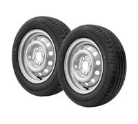 Kit 2 Roues Remorque LINGLONG 155/70 R13 75N avec Jantes Acier UNITRAILER 4Jx13" H2 4x100 ET30 - Roue Complète 13 Pouces pour Remorque Légère, Caravane, Roue de Secours