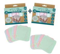 Kit 2 Sets de 6 Débarbouillettes Bébé - Serviette Visage 21,5 x 21,5 cm - Matière Ultra Douce Adaptée aux Peaux Sensibles - Lavable et Réutilisable - Alternative Responsable Feel Natural