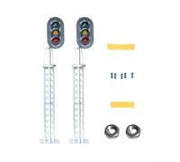 Kit 2 Signaux LED 12V-16V pour Maquettes O Scale | LED haute luminositÃ©, couleur vive, tension 12V-16V, courant 20mA, durÃ©e de vie longue