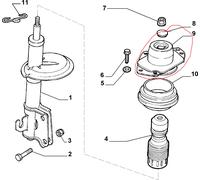 Kit 2 Supports Amortisseurs Avant Original Lancia Lybra 1.9 JTD 46544151