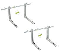 Kit 2 supports pour climatisation en acier unité extérieure 450 x 380 x 800 mm Charge certifiée 80 kg (testé 240 kg), acier structurel épaisseur 1,2 mm Peinture epox RAL 9002 avec kit de montage