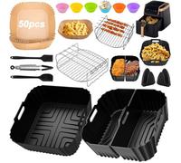 Kit 20 Pièces Accessoires Air Fryer Pour Ninja Max Pro 6,2L AF180/AF140EU, Cosori 5,5L, Rack, Brosse, Spatule, Gobelets Muffins