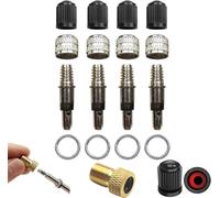Kit 20pcs Valve Vélo Blitz/Dunlop + Joints,Écrou,Capuchon & Adaptateur Presta-Schrader Offert