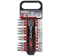 Kit 26 pces cliquet + douilles+embouts+rallong 1/4" Chrome Vanadium ..