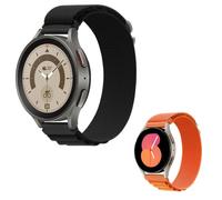 Kit 2x Bracelet Alpine M Nylonsense Phonecare Pour Huawei Watch Buds - 46mm - Noir / Orange