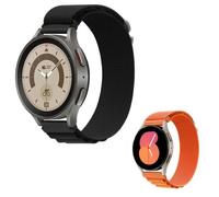 Kit 2x Bracelet Alpine M Nylonsense Phonecare Pour Huawei Watch Ultimate Titanium - 46mm - Noir / Orange