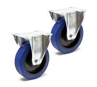 Kit 2x Roulettes fixes 160mm Roulette de meuble 300kg Charge lourde Tranport
