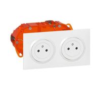 KIT 2X2P+T PRECABLEE BLANC