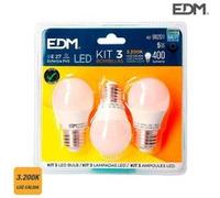Kit 3 asphérique 5w E27 Ampoules LED 3200k lumière chaude 98201 [Classe énergétique A+]