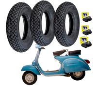 KIT 3 COUVERTURES + 3 CHAMBRES MICHELIN S83 3.50/10 59J PIAGGIO APE 50 TM DOT...