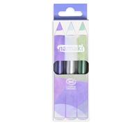 Kit de 3 Crayons de maquillage Enfants Pailletés Jumbo Bio - Violet, Argent, Vert - Certifié Cosmos Organic - Namaki