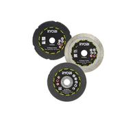 RYOBI - Kit 3 Disques 76mm RYOBI - pour Meuleuse Compacte - Coupe Métal, Carrelage, Plastique, Placo & Fibre-Ciment - Alésage 10mm Compatible RCT18C - RAKCOT03