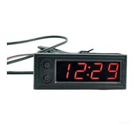 Kit 3 en 1 avec thermomètre et voltmètre pour véhicule 12 V Affichage numérique LED Rouge Vert Bleu DC 5-27 V Jauge de moniteur (rouge)