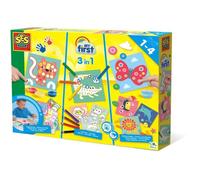 Kit 3 en 1 Peinture au doigt, coloriage et formes autocollantes SES CREATIVE My first