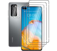 Kit 3 en 1 Verre Trempé 9H pour Huawei P40 - Protecteur Écran HD Anti-Rayures sans Bulles avec Revêtement Oléophobique et Compatible Coques