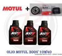 KIT 3 LITRES D'HUILE MOTUL 300V 10W40 + FILTRE D'HUILE ORIGINAL T-MAX 500 530