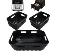 Kit 3 Moules Silicone Air Fryer pour Cecotec Cecofry Dual 9000 9L 1 × 9L + 2 × 4 5L Réutilisables Accessoires Friteuse Sans Huile