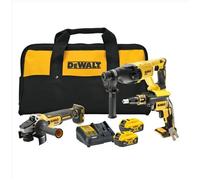 Kit 3 outils XR 18V 5Ah brushless DEWALT Tournevis DCF620 + Marteau perforateur DCH133 + Meuleuse d'angle DCG405 - DCK304P2-QW