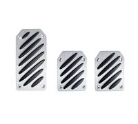 Kit 3 Pédales Auto Black Stripe Simoni Racing en Aluminium Satiné avec Inserti n
