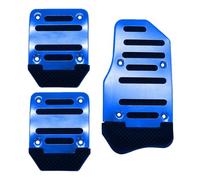 Kit 3 Pédales Universelles En Aluminium Transmission Automatique Comprenant Des Couvre Frein D'essence Et Gaz Rouges Bleues Argentées Antidérapantes Pédales Voiture(Blue)