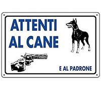 Kit 3 pièces Panneau Attention au chien et au maître 20 x 30 attention plaque signal signalisation 171098