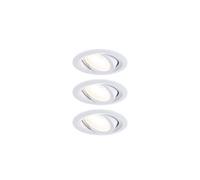 Kit 3 spots LED encastrés orientables 25° 4,6W 3000K blanc 82mm