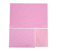 Kit 3 Tapis de Découpe PVC Antidérapant Rose A3 A4 A5 pour Loisirs Créatifs | Fond antidérapant intégré pour stabilité, marquages clairs pour mesures précises, usage polyvalent scrapbooking couture