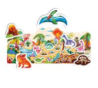 Kit 34 autocollants réutilisables - le pays des dinosaures multicolor TU