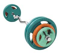 Kit 35 kg au Total avec Poids en Caoutchouc Grip, Barre curl 120 cm et 2 Stops disques Inclus