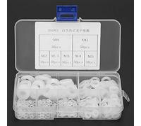 Kit 350 Rondelles Nylon Blanches Plates M2 à M8, Isolation Électrique, Résistance à la Corrosion, avec Boîte de Rangement
