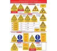 Kit 38 étiquettes adhésives Signalisation Photovoltaïque installations petite puissance 1 ou 2 onduleurs - Complet pour rendre installation solaire photovoltaïque conforme CONSUEL et UTE C15-712-1