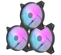 Kit 3x Ventilateurs pour Boitier 120mm DarkFlash C6 ARGB, Noir _ C6MS 3IN1 PACK BLACK
