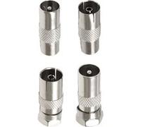 Kit 4 adapteurs Accsup F vers Coaxial Gris