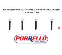 Kit 4 Bobines D'Accès Alfa Mito Fiat Punto 199 1.4 16V U5115 NGK 48335