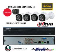 Kit 4 Caméras Et XVR DAHUA 4 Canaux FULL HD Avec Câble Cuivre RG59 P2P CLOUD