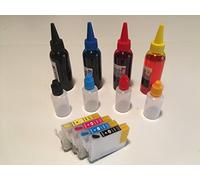 Kit 4 Cartouches Rechargeables auto reset Cartouche 1811 1812 1813 1814 + encres et tanichette Recharge comme en photo pour Epson Expression Home XP-102, XP-202, XP-205, XP-212, XP-215, XP-225, XP-30, XP-302, XP-305, XP-312, XP-315, XP-322, XP-325, XP-402, XP-405WH, XP-412, XP-415, XP-422, XP-425 Imprimantes expédition de Italie avec Corriere exprimé assuré si on perd un paquet ne nous envoyons une deuxième garantie totale 24 mois