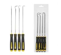 Kit 4 Crochets Acier Outil Extraction Joint pour spi Kit 4 Crochets | Acier trempé pour robuste, plastique antidérapante, idéal pour joints pour spi, rondelles, fusibles(Silver)