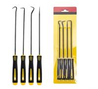 Kit 4 Crochets Acier Outil Extraction Joint pour spi Kit 4 Crochets | Acier trempé pour robuste, plastique antidérapante, idéal pour joints pour spi, rondelles, fusibles(Black)