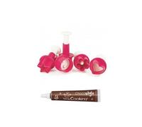 Kit 4 découpoirs-éjecteurs pour Biscuits + 1 Stylo chocolat Scrapcooking