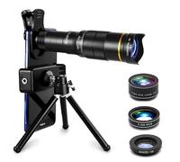 Kit 4 en 1 pour appareil photo - Téléobjectif HD - Téléobjectif monoculaire - Objectif 22x + fisheye macro large - Comprend un masque pour les yeux et un trépied - Améliorez la photographie de votre