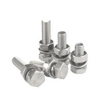 Kit 4 en 1 : vis hexagonale extérieure en acier inoxydable 304, rondelle plate, rondelle élastique, joint et boulon combiné.(30mm)