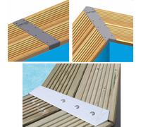 Kit 4 enjoliveurs margelles Ubbink ALU 45° piscine bois rectangulaire